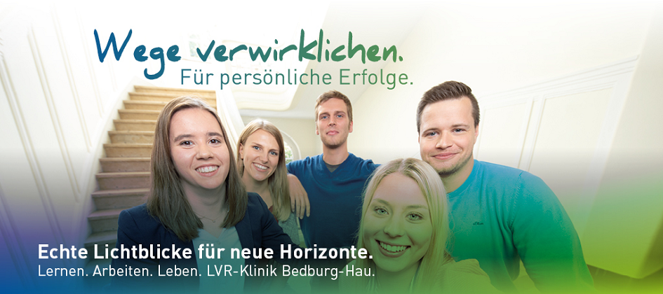 Gruppenbild von fünf Auszubildenden der LVR-Klinik Bedburg-Hau